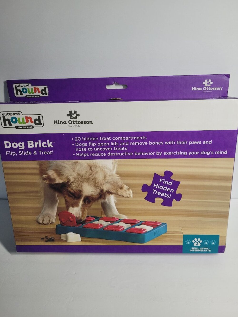 Outward Hound by Nina Ottosson Dog Brick Treat Puzzle Enrichment Toy Level 2 Int